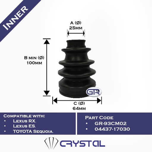 [AXLE COVER (SBR) CM02] CV boot GR-93CM02